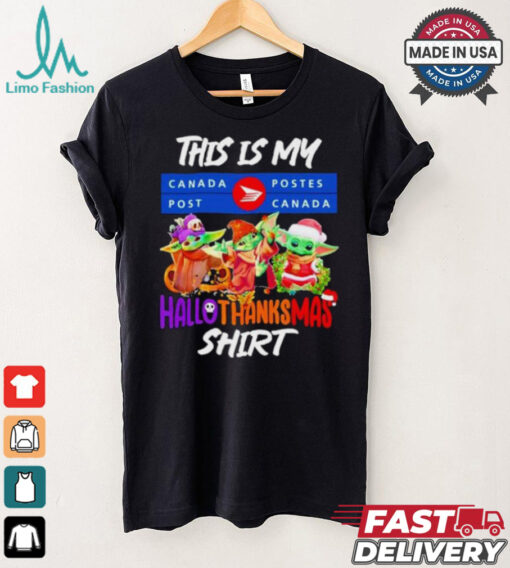 Baby Yoda Canada Post This Is My Hallothanksmas Shirt