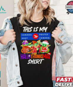 Baby Yoda Canada Post This Is My Hallothanksmas Shirt