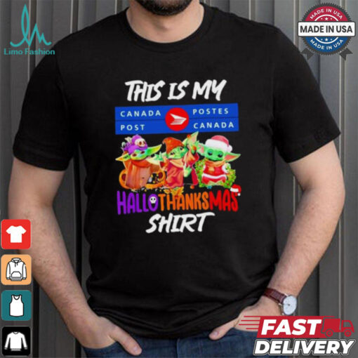 Baby Yoda Canada Post This Is My Hallothanksmas Shirt