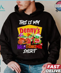 Baby Yoda Denny’s This Is My Hallothanksmas Shirt