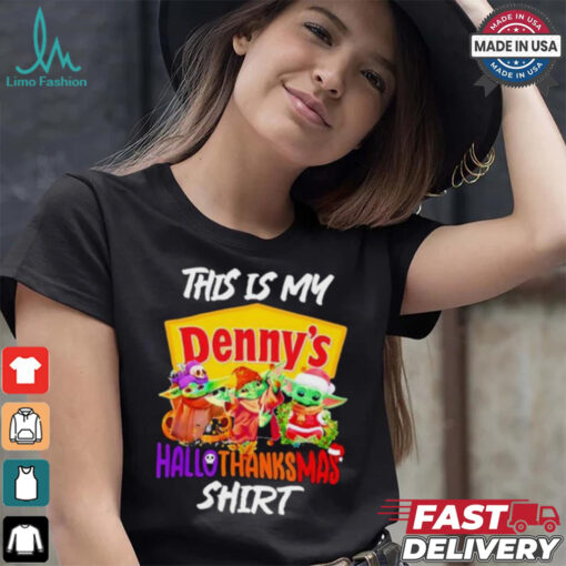 Baby Yoda Denny’s This Is My Hallothanksmas Shirt