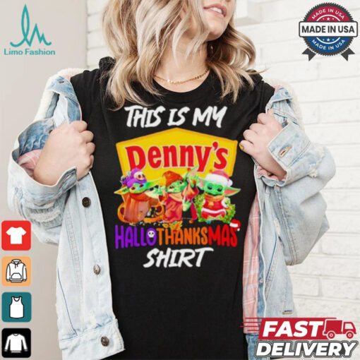 Baby Yoda Denny’s This Is My Hallothanksmas Shirt