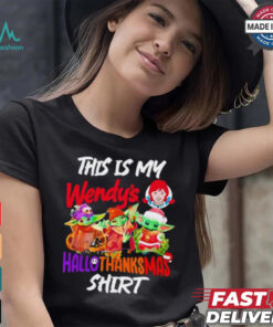 Baby Yoda Wendy’s This Is My Hallothanksmas Shirt