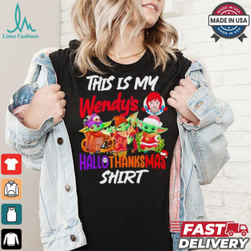 Baby Yoda Wendy’s This Is My Hallothanksmas Shirt