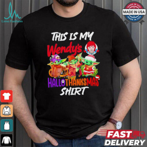 Baby Yoda Wendy’s This Is My Hallothanksmas Shirt