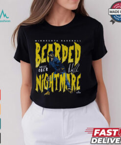 Bailey Ober Minnesota Baseball Bearded Nightmare Signature t shirt