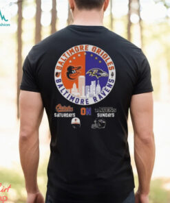 Baltimore Orioles Saturdays On Baltimore Ravens Sundays Logo T shirt