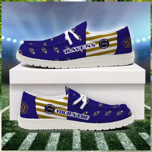 Baltimore Ravens 2024 Version Personalized Hey Dude Shoes