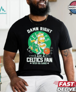 Bart Simpson damn right I am a Boston Celtics fan win or lose shirt