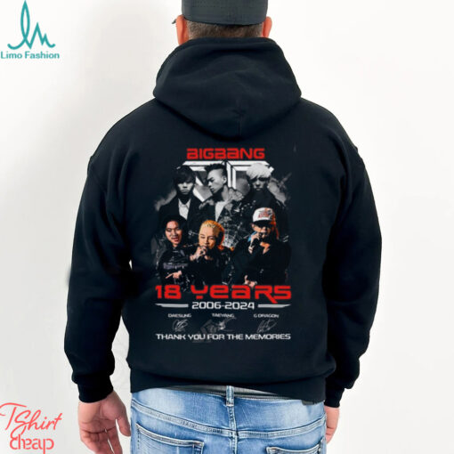 Big Bang 18 Years 2006 2024 Thank You For The Memories T Shirt