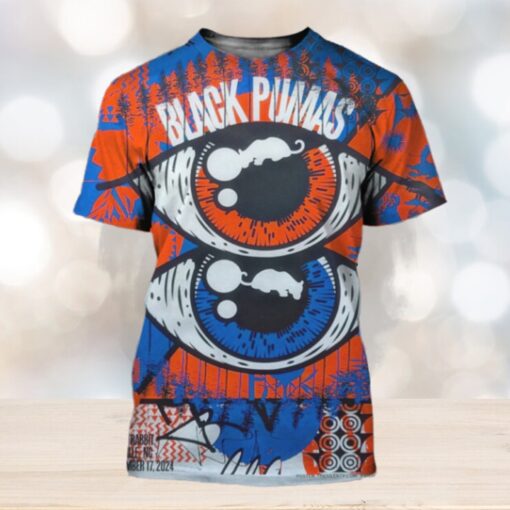 Black Pumas Gig Poster For Show In Asheville NC At Rabbit Rabbit On September 17 2024 All Over Print Shirt