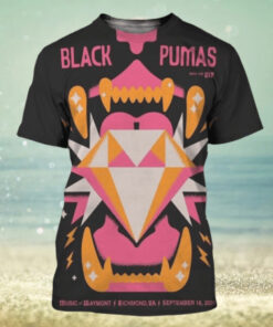 Black Pumas With The DIP Gig Poster For Richmond VA At Music At Maymont On September 16 2024 Diamond Lightening Artwork All Over Print Shirt