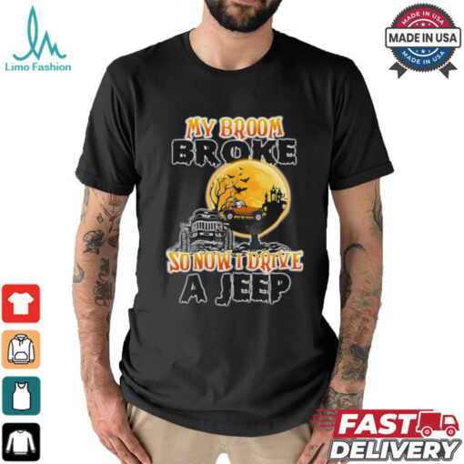 Black cat my broom broke so now I drive a jeep Halloween 2024 Shirt