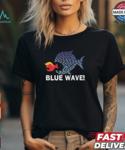 Blue Fish Eating Red Fish Blue Wave 2024 Shirt