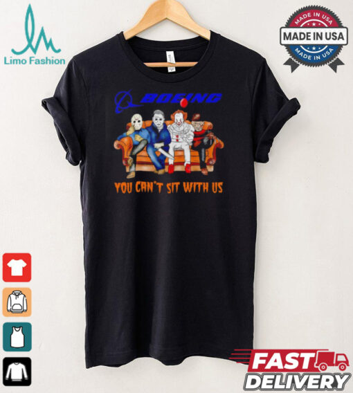 Boeing you can’t sit with us Voorhees Myers Pennywise and Krueger Halloween shirt