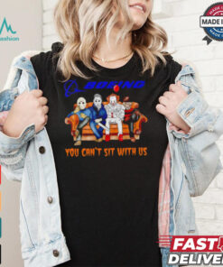 Boeing you can’t sit with us Voorhees Myers Pennywise and Krueger Halloween shirt