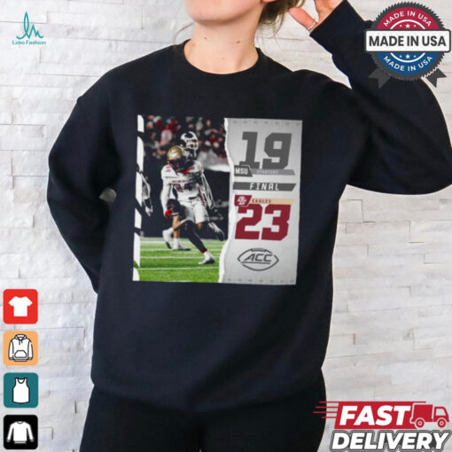 Boston College Eagles Wins 23 19 MSU Football 2024 ACC Game Final Score Shirt