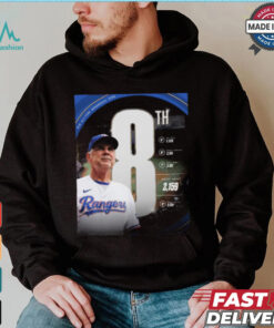 Bruce Bochy 2,159 Texas Rangers MLB All time Managerial wins shirt