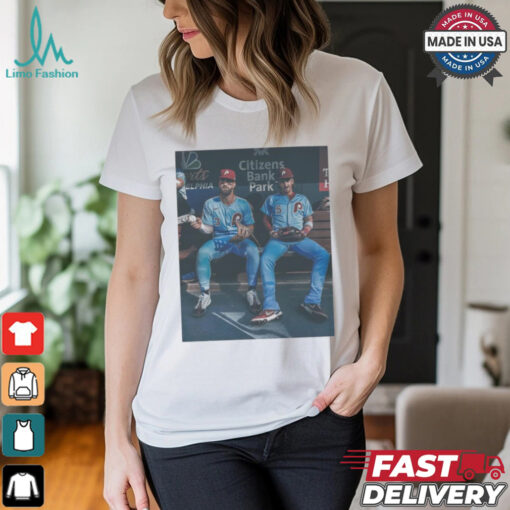 Bryce Harper and Bryson Stott Philadelphia Phillies Citizens Bank Park shirt