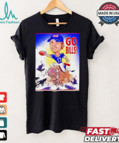 Buffalo Bills Josh Allen riding Buffalo go Bills beat Baltimore Ravens shirt