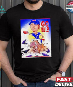 Buffalo Bills Josh Allen riding Buffalo go Bills beat Baltimore Ravens shirt