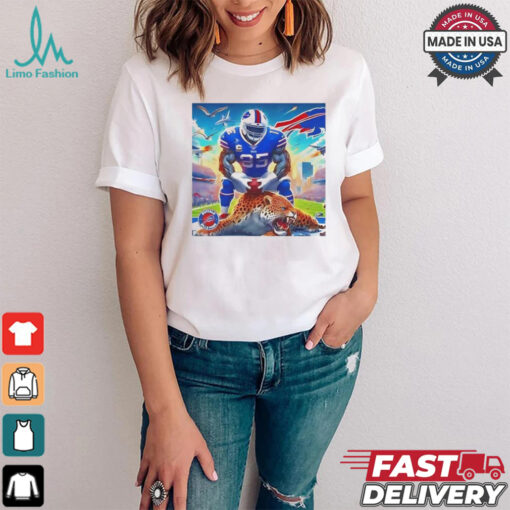Buffalo Bills Taron Johnson pumped the Jacksonville Jaguars shirt