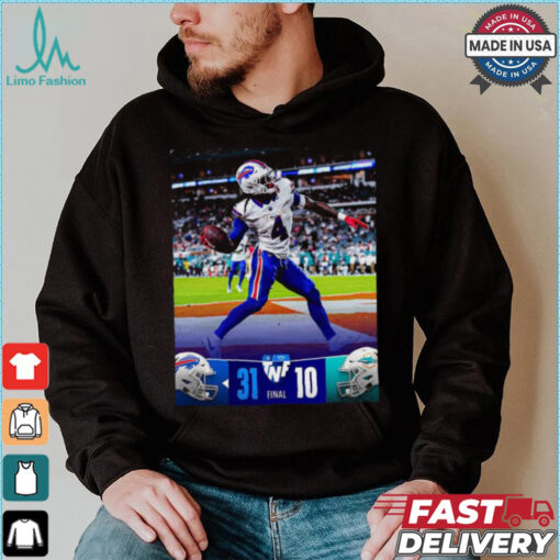 Buffalo Bills Wins 31 10 Miami Dolphins September 2024 Throwback Night Football Final Score Shirt