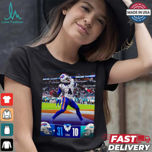 Buffalo Bills Wins 31 10 Miami Dolphins September 2024 Throwback Night Football Final Score Shirt