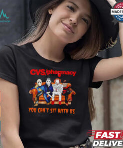 CVS pharmacy you can’t sit with us Voorhees Myers Pennywise and Krueger Halloween shirt