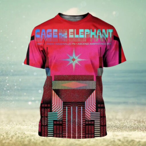 Cage The Elephant Merch Poster For Concert In Nashville TN At Asceno Amphitheater On Sep 1 2024 All Over Print Shirt