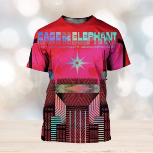 Cage The Elephant Merch Poster For Concert In Nashville TN At Asceno Amphitheater On Sep 1 2024 All Over Print Shirt