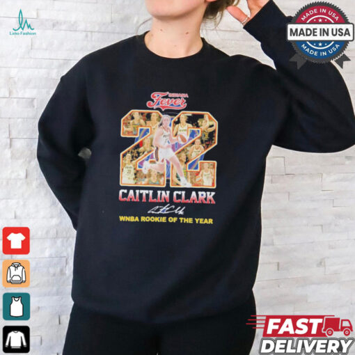 Caitlin Clark 22 Indiana Fever WNBA Rookie Of The Years Signatures T Shirt