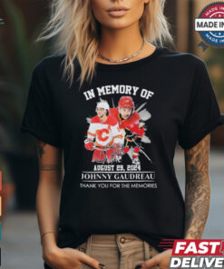 Calgary Flames In Memory Of Johnny Gaudreau August 29, 2024 Thank You For The Memories Signature Shirt
