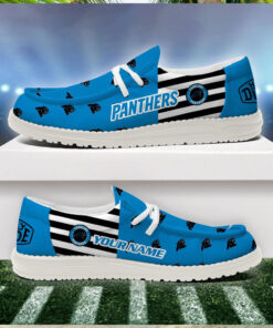 Carolina Panthers 2024 Version Personalized Hey Dude Shoes