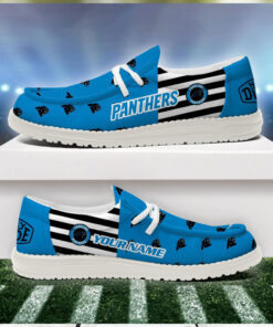 Carolina Panthers 2024 Version Personalized Hey Dude Shoes