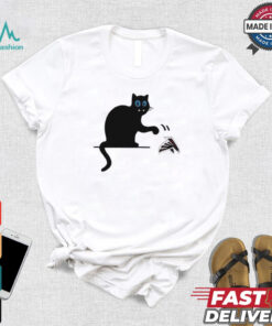 Carolina Panthers black cat push Atlanta Falcons logo shirt