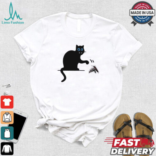 Carolina Panthers black cat push Atlanta Falcons logo shirt