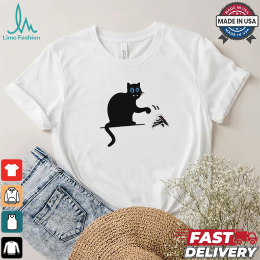 Carolina Panthers black cat push Atlanta Falcons logo shirt