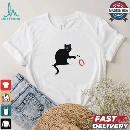 Carolina Panthers black cat push Chicago Bears logo shirt
