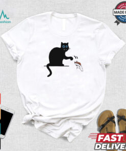 Carolina Panthers black cat push Denver Broncos logo shirt