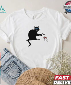 Carolina Panthers black cat push Denver Broncos logo shirt