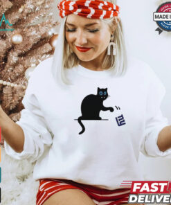 Carolina Panthers black cat push New York Giants logo shirt