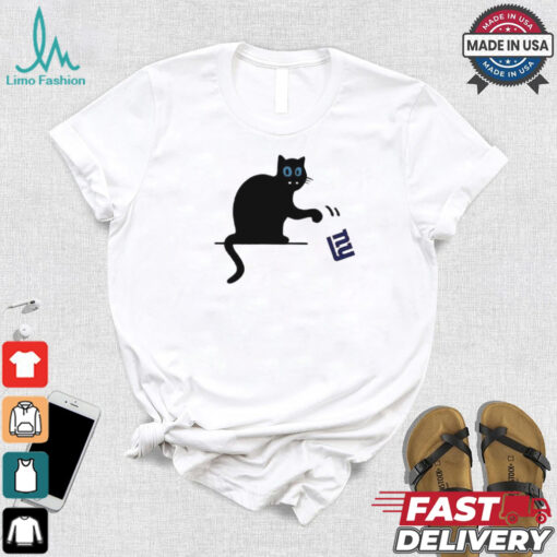 Carolina Panthers black cat push New York Giants logo shirt