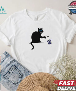 Carolina Panthers black cat push New York Giants logo shirt