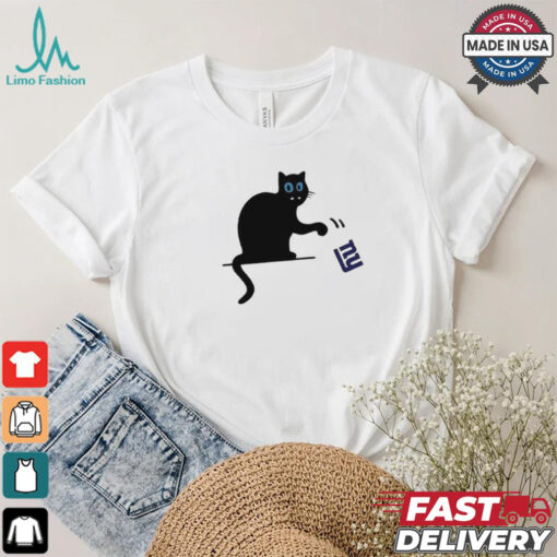 Carolina Panthers black cat push New York Giants logo shirt