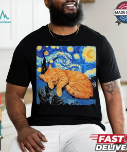 Cat Van Gogh Starry Night Shirt