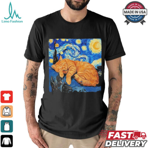 Cat Van Gogh Starry Night Shirt