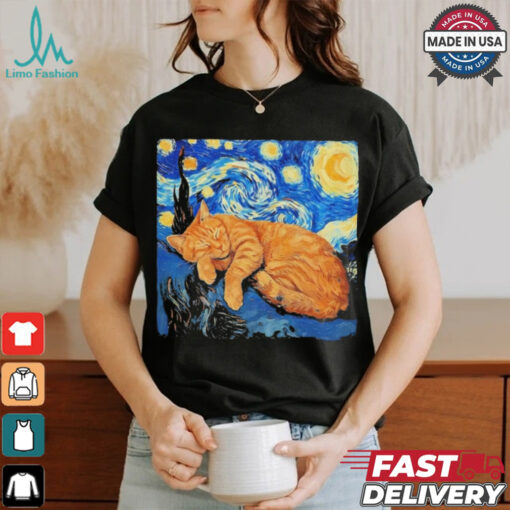 Cat Van Gogh Starry Night Shirt