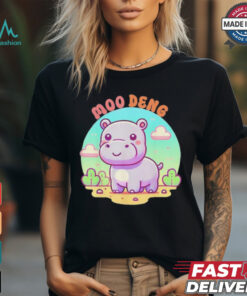 Chibi Cute Baby Hippo Moo Deng Bouncy Pig In Thai Hippopotamus T shirt