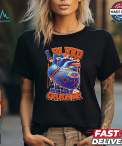 Chicago Bears I bleed bears blue and orange heart shirt